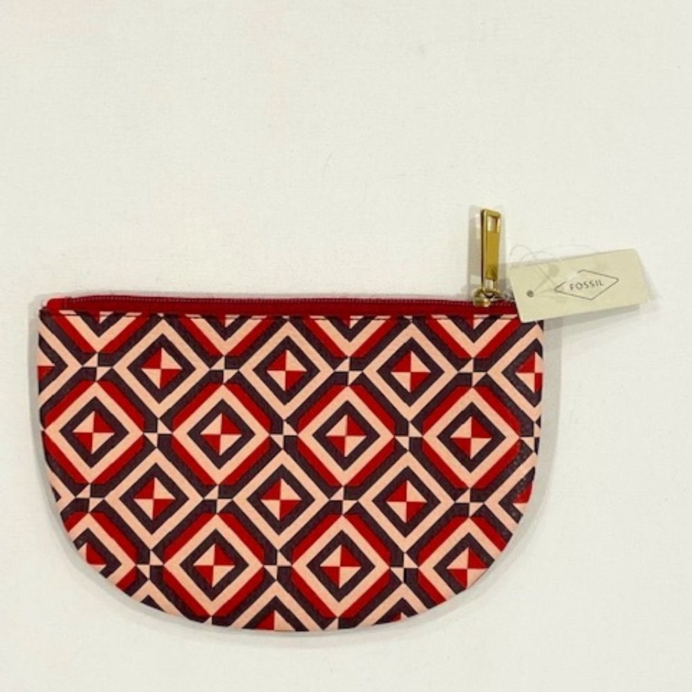Fossil Unisex Zip Print Pouch Case 8" x 5"